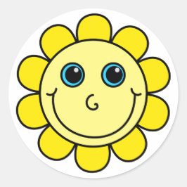 Gelbe Blume Runder Aufkleber
