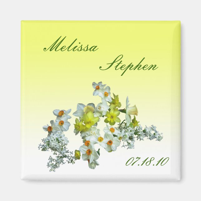 Gelbe Blume Save the Date Magnet (Vorne)