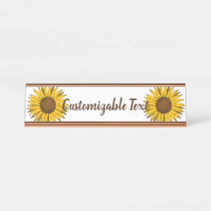 Gelbe Blume Schreibtischnamensplakette