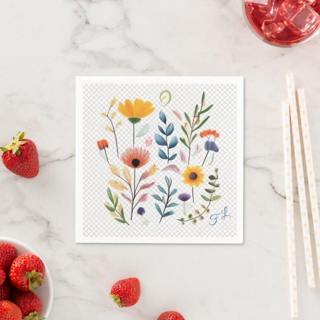 Gelbe Blume Serviette (Beispiel)