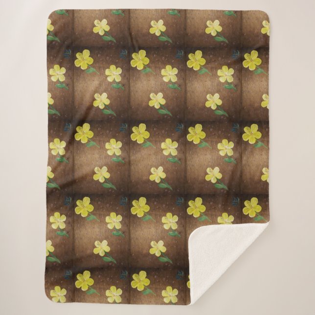 Gelbe Blume Sherpadecke (Vorderseite)