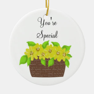 Gelbe Blume - Sie sind besonders Keramikornament