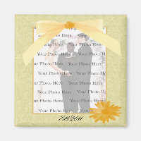 Gelbe Blume Square Foto Magnet