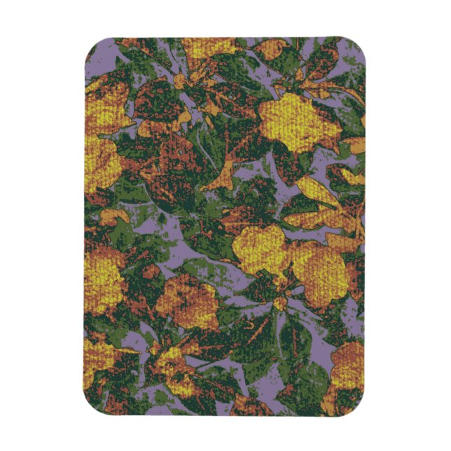 Gelbe Blume Tarnmuster Magnet (Vertikal)