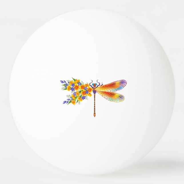 Gelbe Blume Tischtennisball (Vorderseite)
