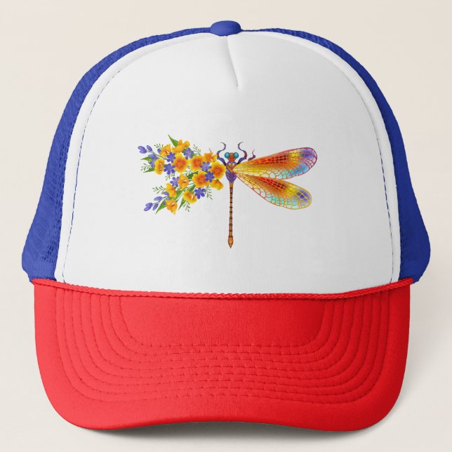 Gelbe Blume Truckerkappe (Vorderseite)