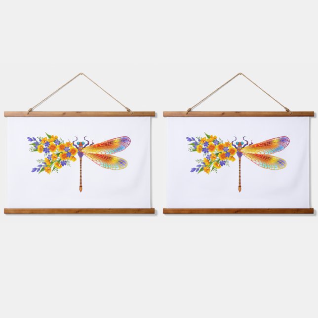 Gelbe Blume Wandteppich Mit Holzrahmen (Doppelt)