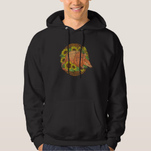 Gelbe Blume Wildtiere Blumenarm Hoodie