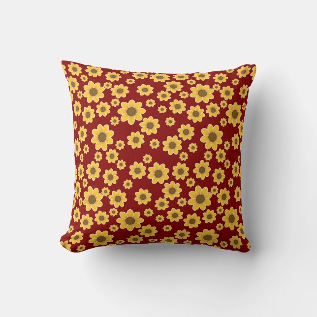 Gelbe Blume | Yellow Daisy Pattern Kissen (Vorderseite)