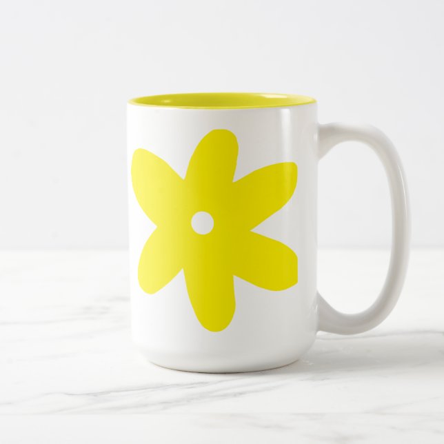 Gelbe Blume Zweifarbige Tasse (Rechts)