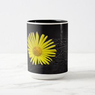 Gelbe Blume Zweifarbige Tasse