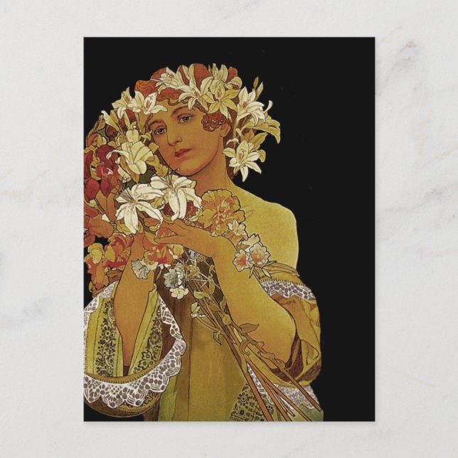 Gelbe Blumen 1897 Postkarte (Vorderseite)