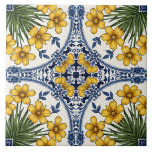 Gelbe Blumen 3 Fliese