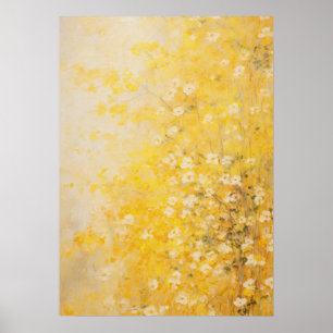 Gelbe Blumen Abstrakte Kunst Poster