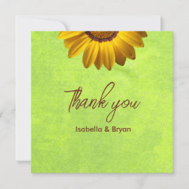 Gelbe Blumen auf Abstrakt-grüner Monogram