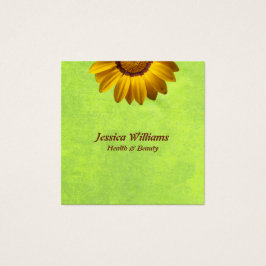 Gelbe Blumen auf Abstrakt-grüner Monogram