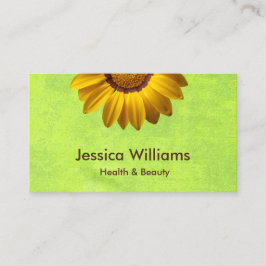 Gelbe Blumen auf Abstrakt-grüner Monogram Treuekarte