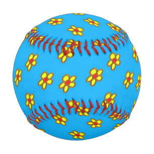 Gelbe Blumen auf blau Baseball