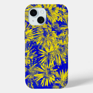 Gelbe Blumen auf Blau Case-Mate iPhone Hülle