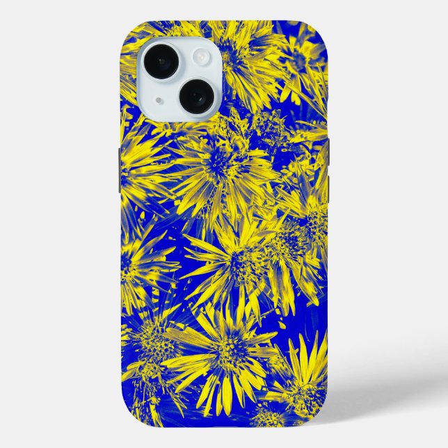 Gelbe Blumen auf Blau Case-Mate iPhone Hülle (Rückseite)
