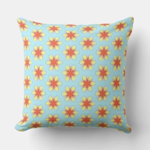 Gelbe Blumen aus roten Orangenknospen Kissen
