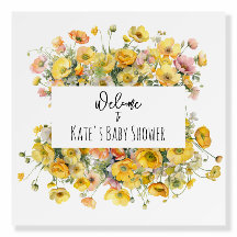 Gelbe Blumen BABY DUSCHE Signage Sweet Family