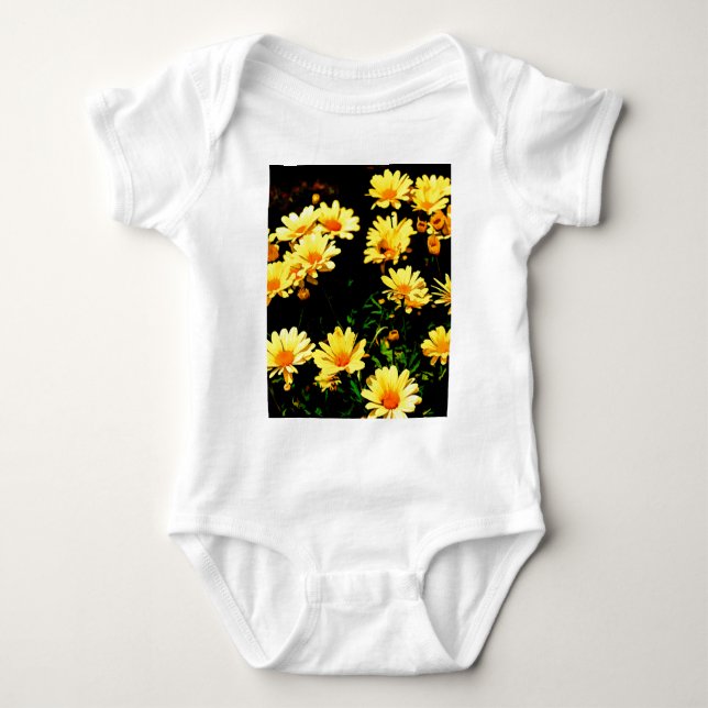 Gelbe Blumen Baby Strampler (Vorderseite)