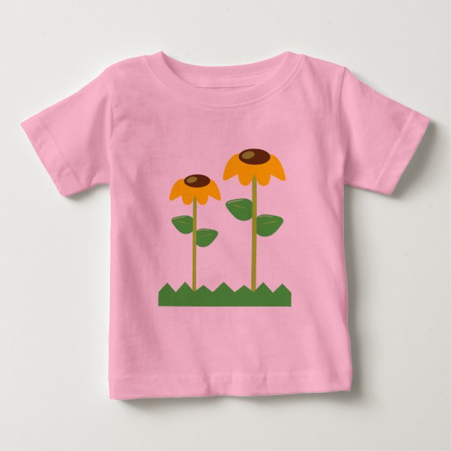Gelbe Blumen Baby T-shirt (Vorderseite)