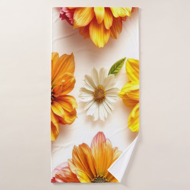 gelbe Blumen Badetuch Badehandtuch (Badehandtuch)