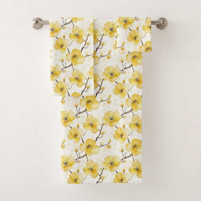 Gelbe Blumen Badhandtuch Set (Insitu)