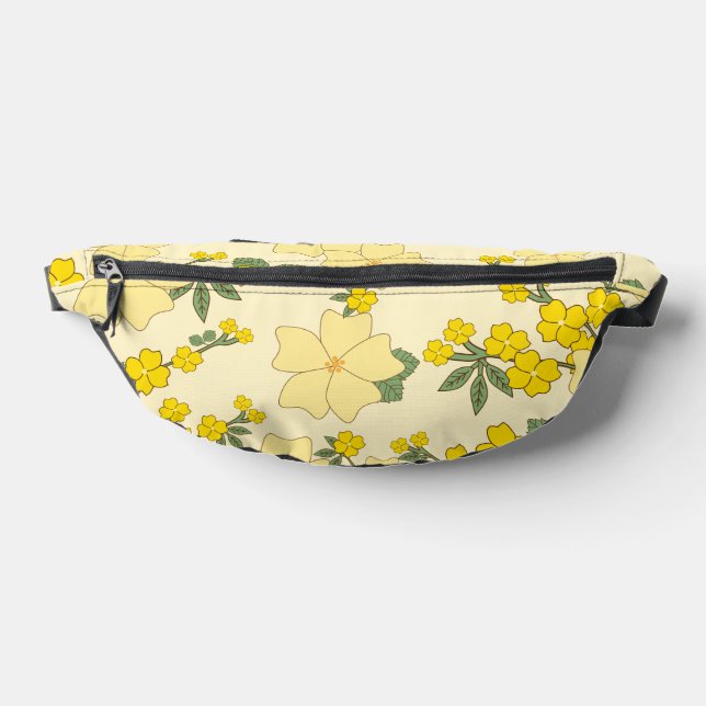 Gelbe Blumen, Blumenmuster, Muster von Blume Bauchtasche (Ablage )