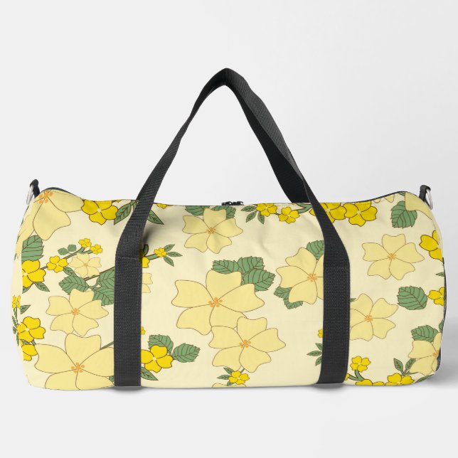 Gelbe Blumen, Blumenmuster, Muster von Blume Duffle Bag (Vorderseite)