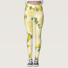 Gelbe Blumen, Blumenmuster, Muster von Blume Leggings