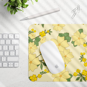 Gelbe Blumen, Blumenmuster, Muster von Blume Mousepad
