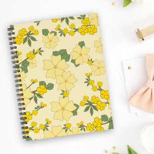 Gelbe Blumen, Blumenmuster, Muster von Blume Notizblock