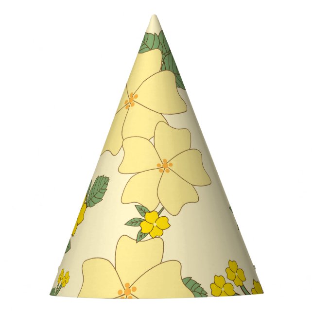Gelbe Blumen, Blumenmuster, Muster von Blume Partyhütchen (Vorderseite)