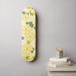 Gelbe Blumen, Blumenmuster, Muster von Blume Skateboard
