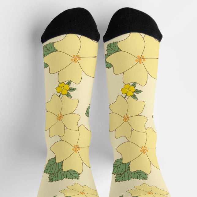 Gelbe Blumen, Blumenmuster, Muster von Blume Socken (Oben)