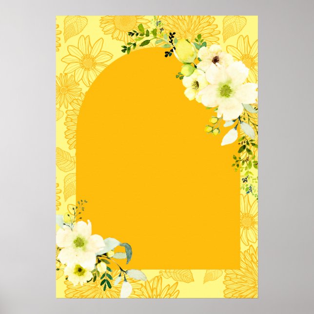 Gelbe Blumen Bogen Haldi Begrüßungszeichen Poster (Vorne)