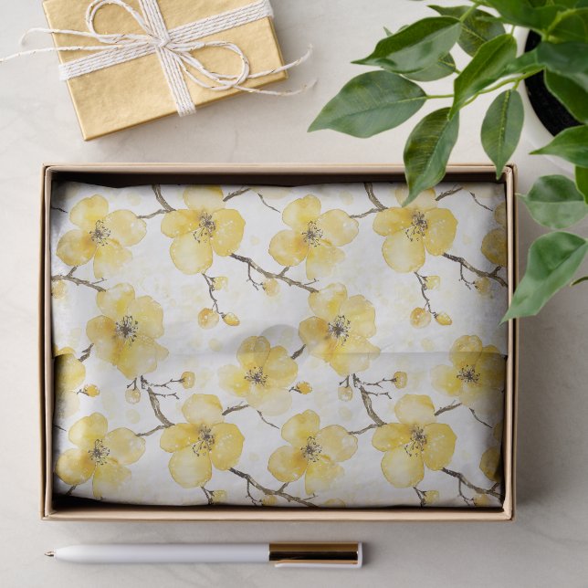 Gelbe Blumen Brautparty Seidenpapier (Geschenk)