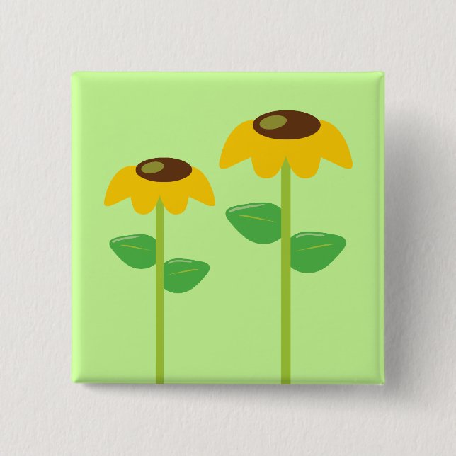 Gelbe Blumen Button (Vorderseite)