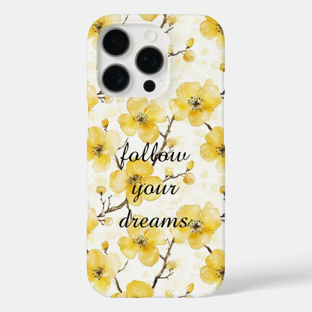 Gelbe Blumen Case-Mate iPhone Hülle (Rückseite)