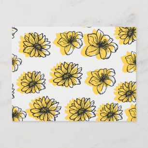 Gelbe Blumen Daisy Sonnenblume Lilly Botanical Postkarte