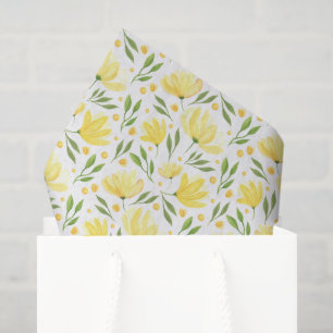 Gelbe Blumen-Dekupage Seidenpapier