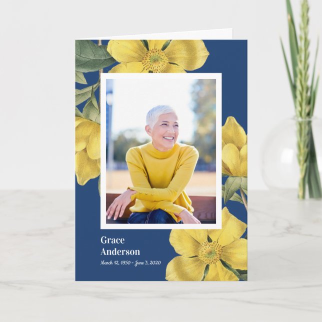Gelbe Blumen Feier des Lebensprogramm Programm (Vorderseite)
