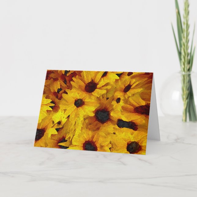 Gelbe Blumen Feiertagskarte (Vorderseite)