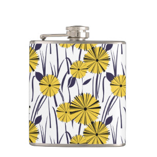 Gelbe Blumen Flachmann