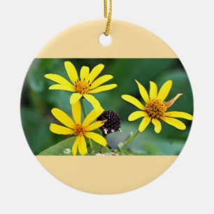 Gelbe Blumen Foto Ornament