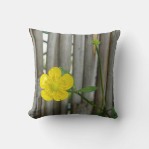Gelbe Blumen-Foto-Wurfkissen 41 cm x 41 cm Kissen