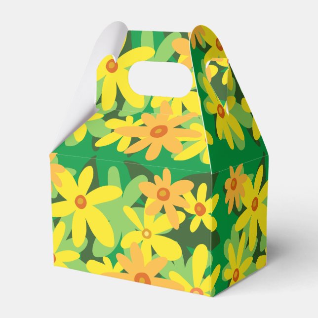 Gelbe Blumen Geschenkschachtel (Rückseite)